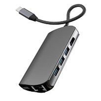 Переходник VLP Infinity USB-C 8в1 (Графитовый)  Переходник VLP Infinity USB-C 8в1 (Графитовый)