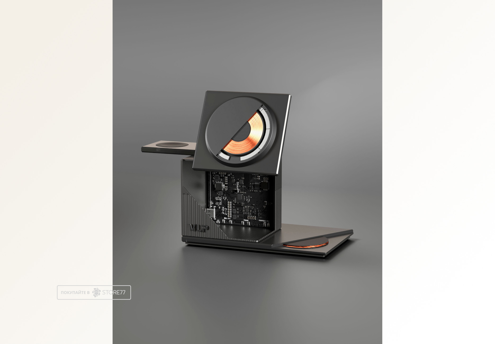 Беспроводное зарядное устройство VLP Neo Phantom для Apple Qi2.2 (Серое)
