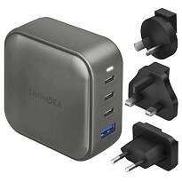Сетевое зарядное устройство EnergEA TravelWorld 100 Вт GaN PD 3xUSB-C + USB-A (Темно-серый)