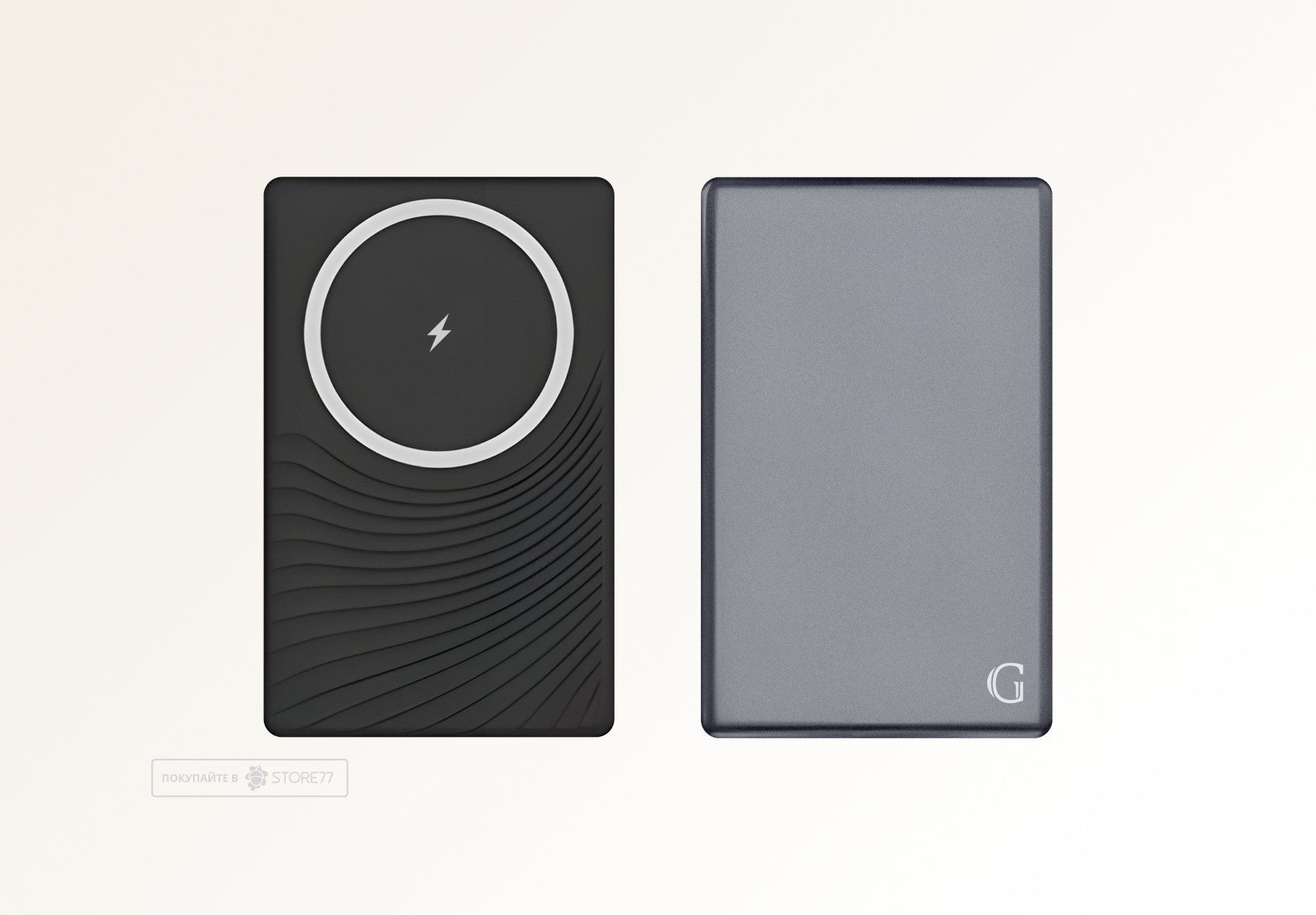 Внешний аккумулятор Gurdini Magnetic Wave 5000 mAh MagSafe + Type-C (Графит)
