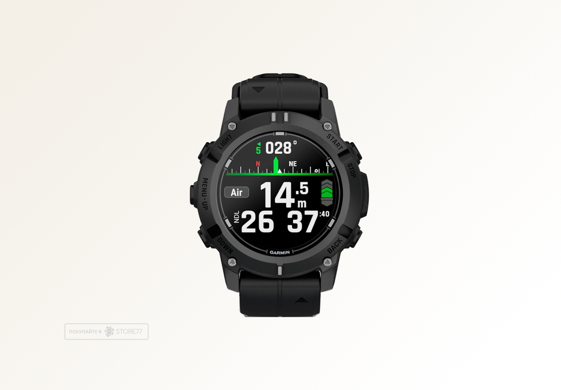 Умные часы Garmin Descent G2, 45.5 мм, корпус: черный (Black), с черным силиконовым ремешком (Black)