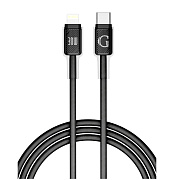 Кабель Gurdini Braided USB-C - Lightning 3.25A, 30 Вт 1м плетеный (Черный)