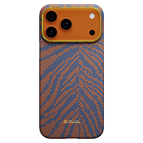 Чехол Pitaka Ultra-Slim Case Breath of Veins для iPhone 17 Pro, цвет: пылающий оранжевый (Burning Orange)