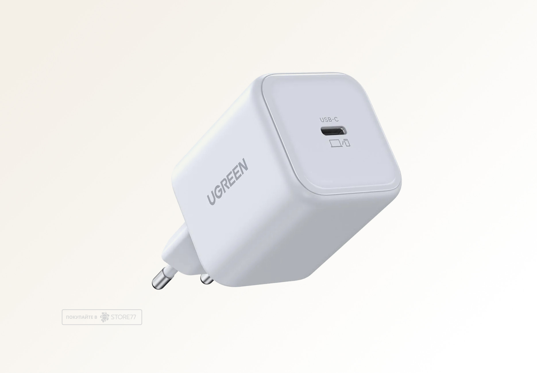 Сетевое зарядное устройство UGREEN X524 45 Вт GaN USB-C (Белый)