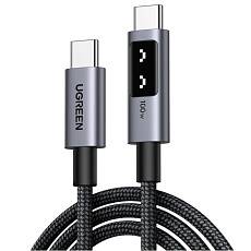 Кабель UGREEN L509 UNO USB-C - USB-C, 100 Вт, 1 м (Черный/серый)