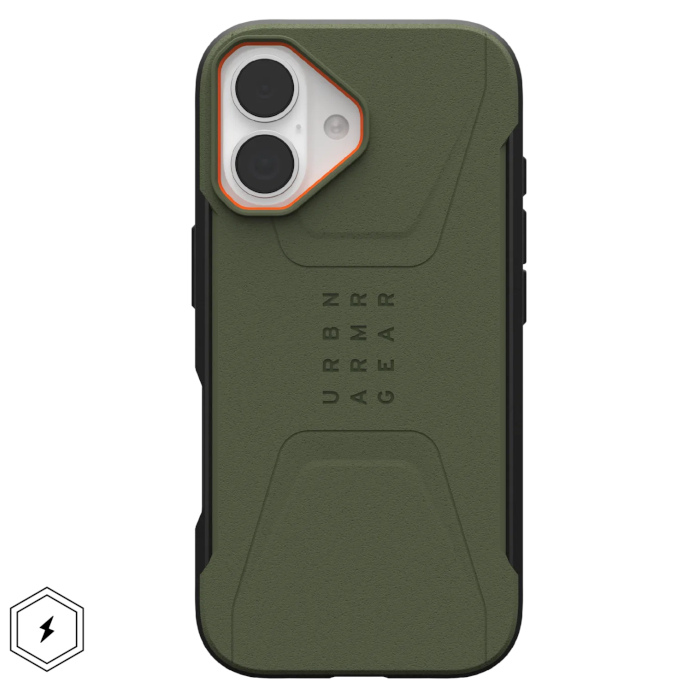 Чехол Uag Civilian MagSafe для iPhone 17 (Olive/Orange) Чехол Uag Civilian MagSafe для iPhone 17 (Olive/Orange)