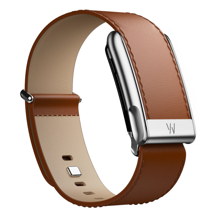 Кожаный ремешок для браслета Whoop MG LeatherLuxe Band (Chestnut/Cream/Titanium) S