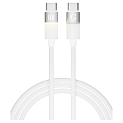 Кабель Gurdini Silicone USB-C - USB-C 3A, 60 Вт 1м с подсветкой (Белый)