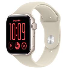 Часы Apple Watch SE 3 (2026) 44 мм, корпус алюминий сияющая звезда (Starlight Aluminium), ремешок Sport Band, цвет: бежевый (Sand), размер: S/M