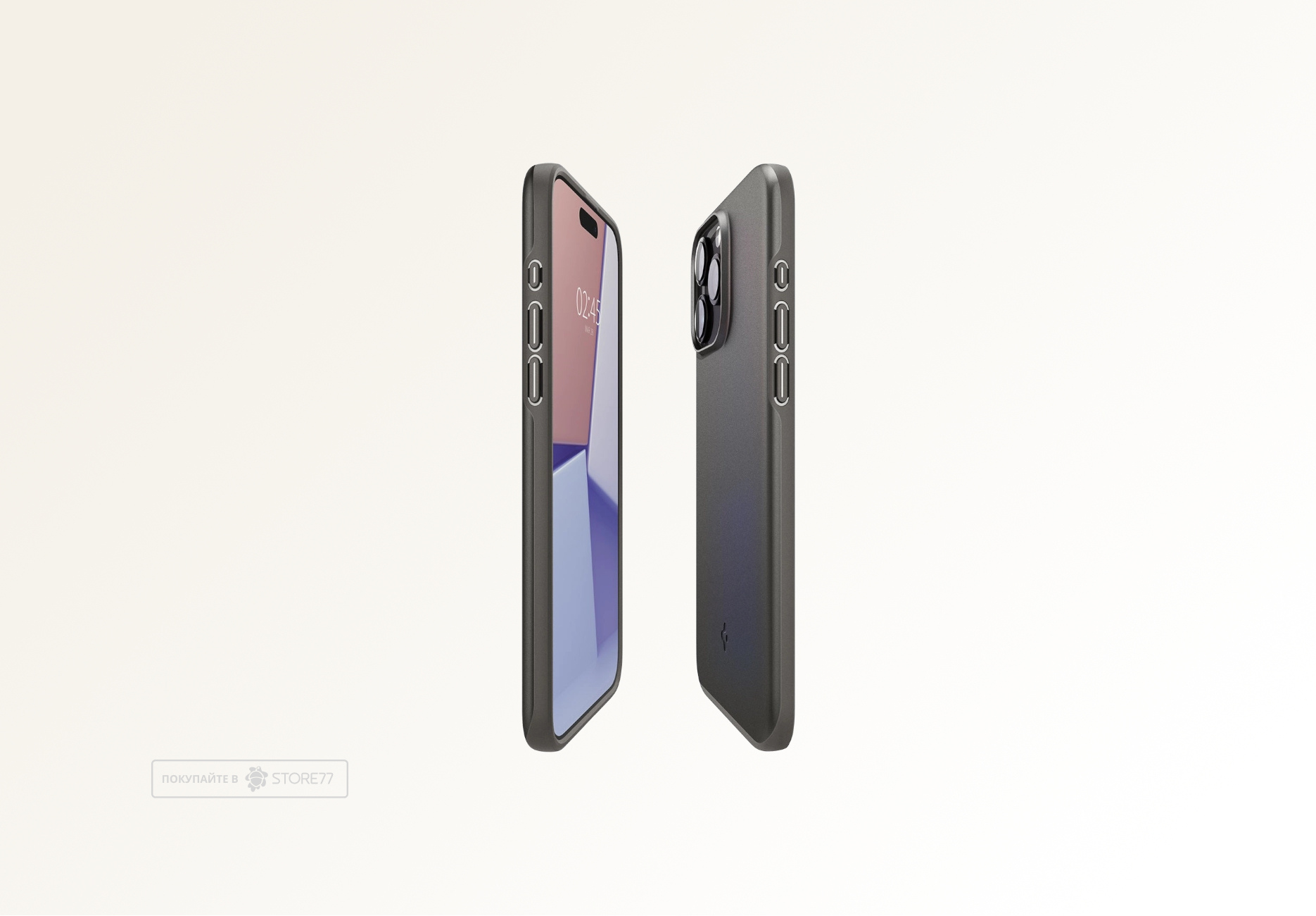 Чехол защитный Spigen для iPhone 15 Pro Thin Fit (Серый)