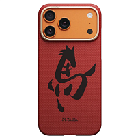 Чехол Pitaka Ultra-Slim Case Ink Horse Painting для iPhone 17 Pro Max, цвет: киноварно-красный (Cinnabar)