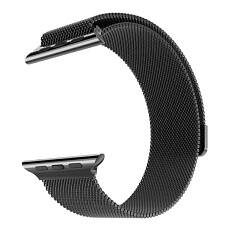 Ремешок металлический для Apple Watch 44/45/46/49 мм миланский сетчатый (Черный космос)