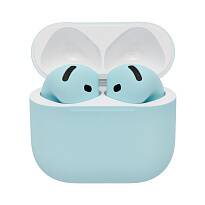 Беспроводные наушники Apple AirPods 5 беспроводная зарядка чехла (Небесно-голубой)