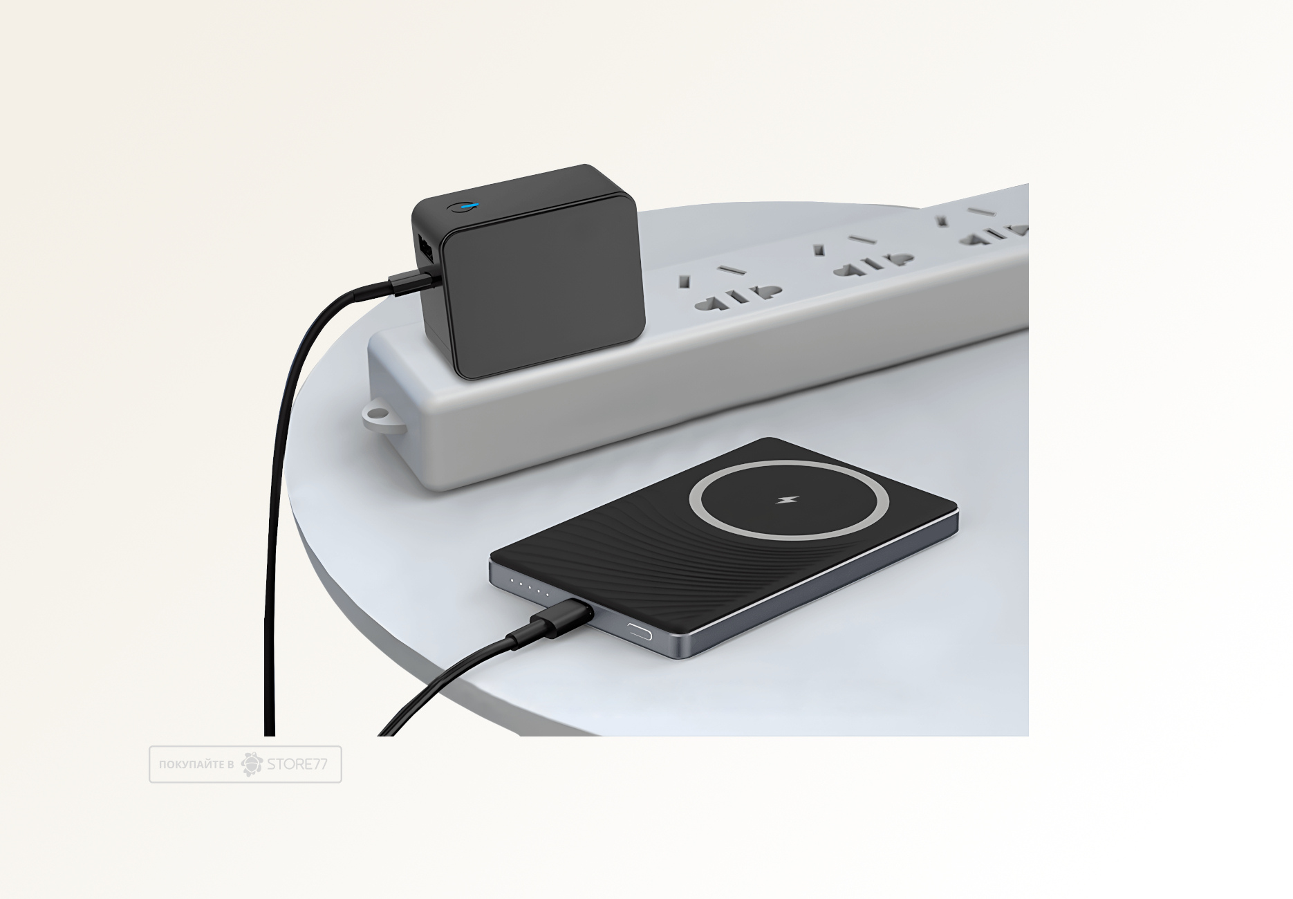 Внешний аккумулятор Gurdini Magnetic Wave 5000 mAh MagSafe + Type-C (Графит)