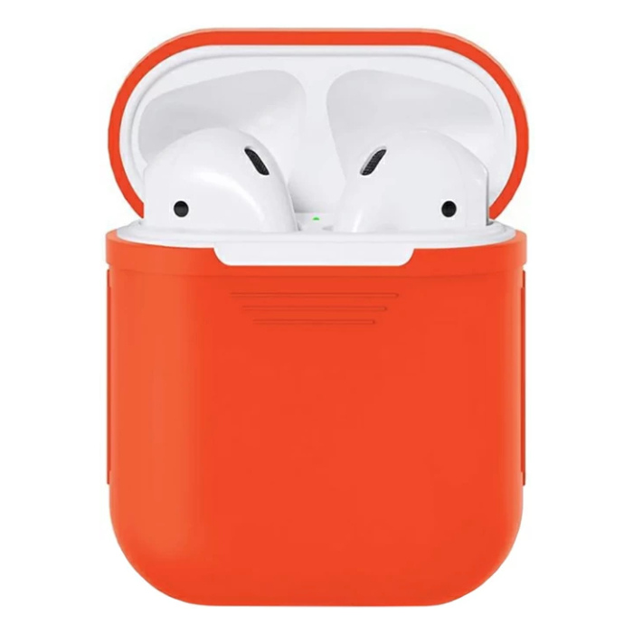 Чехол для Apple AirPods 2 силиконовый (Оранжевый) Чехол для Apple AirPods 2 силиконовый (Оранжевый)