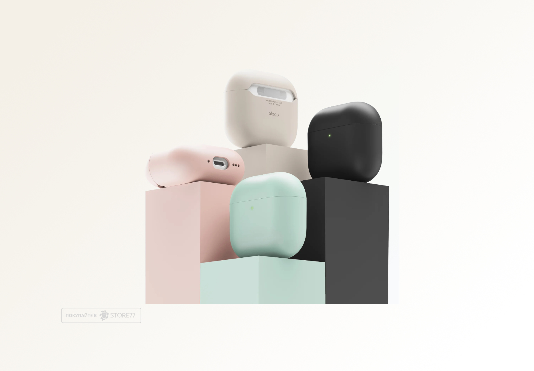 Чехол Elago для AirPods 4 Liquid Hybrid (Серый)