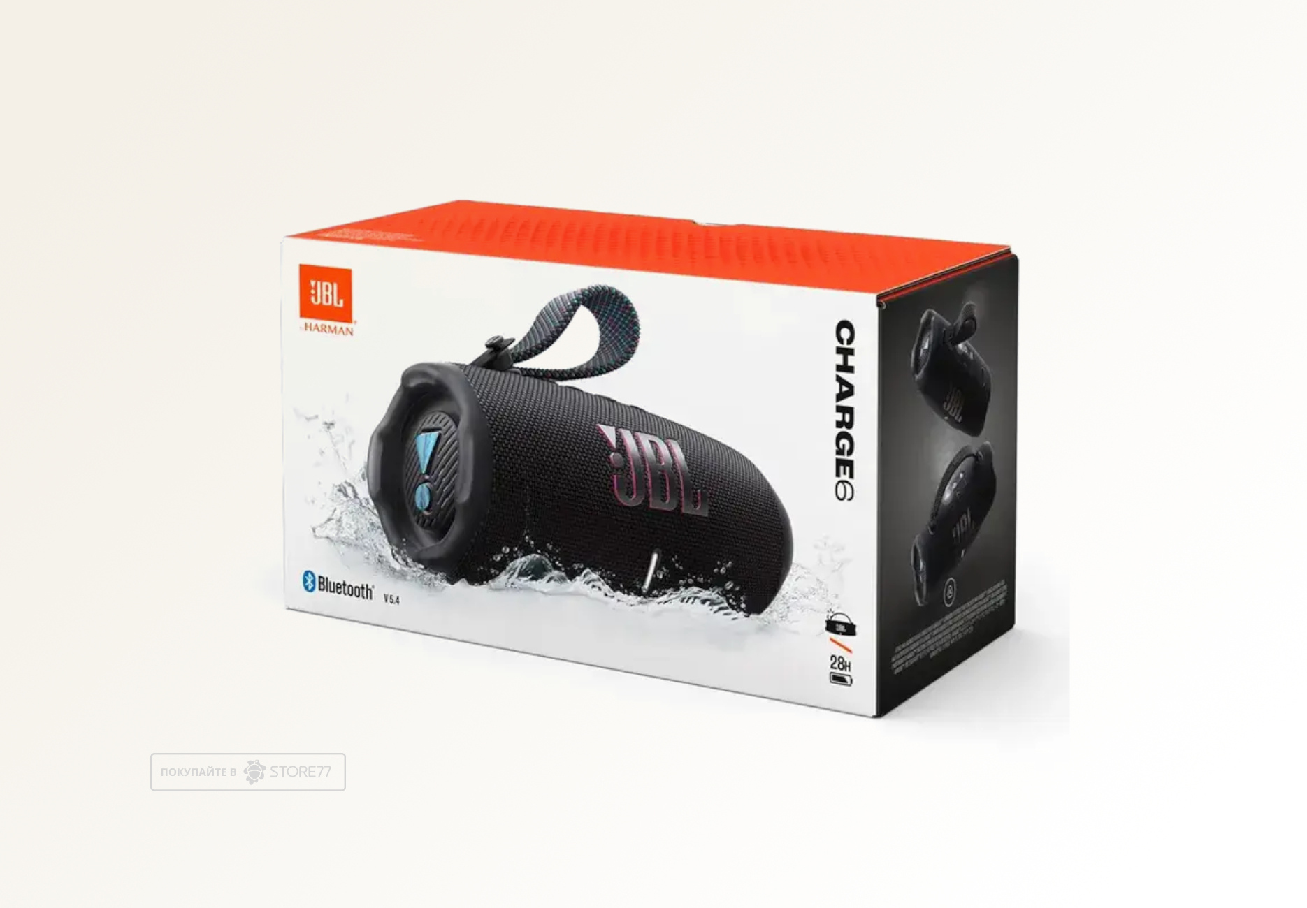 Портативная акустика JBL Charge 6 (Черная/Оранжевая)
