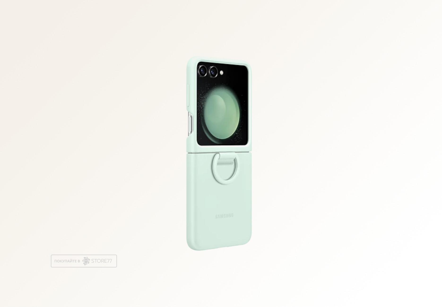 Чехол Samsung Silicone с кольцом для Z Flip5 (Мятный)
