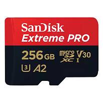 Карта памяти Sandisk Extreme Pro microSDXC 256 ГБ A2, UHS класс 3, класс видео 30