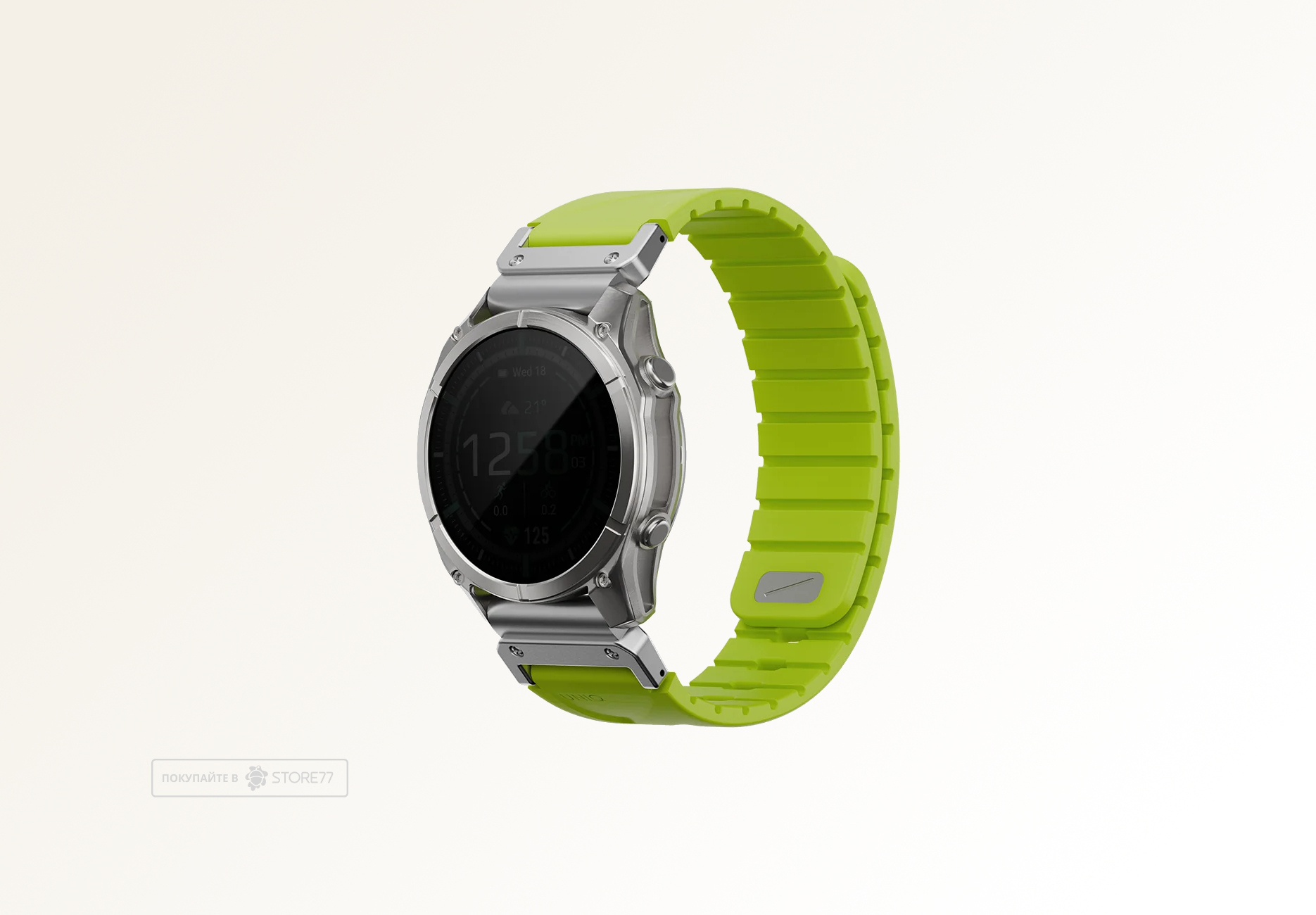 Ремешок Uniq FLUO для часов Garmin 22мм каучуковый (Зеленый)